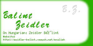 balint zeidler business card